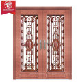Diseño de puerta de seguridad de la casa, puerta de seguridad doble de hierro forjado de calidad